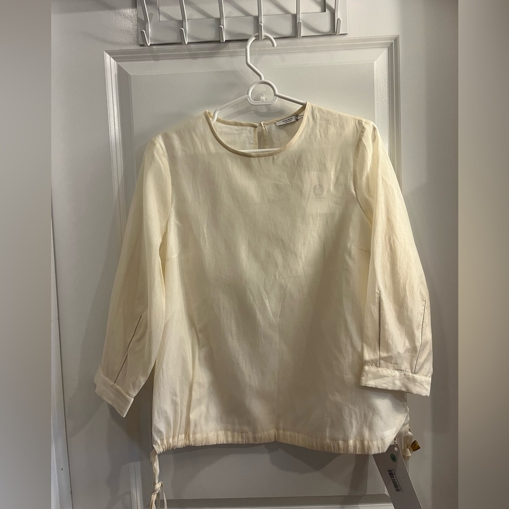 Peserico White Blouse with Tie Details